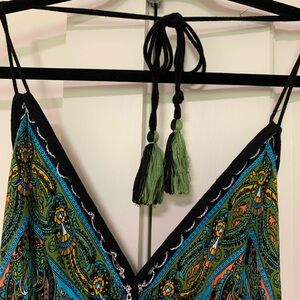 Boho Paisley Print Maxi Dress OS Like New